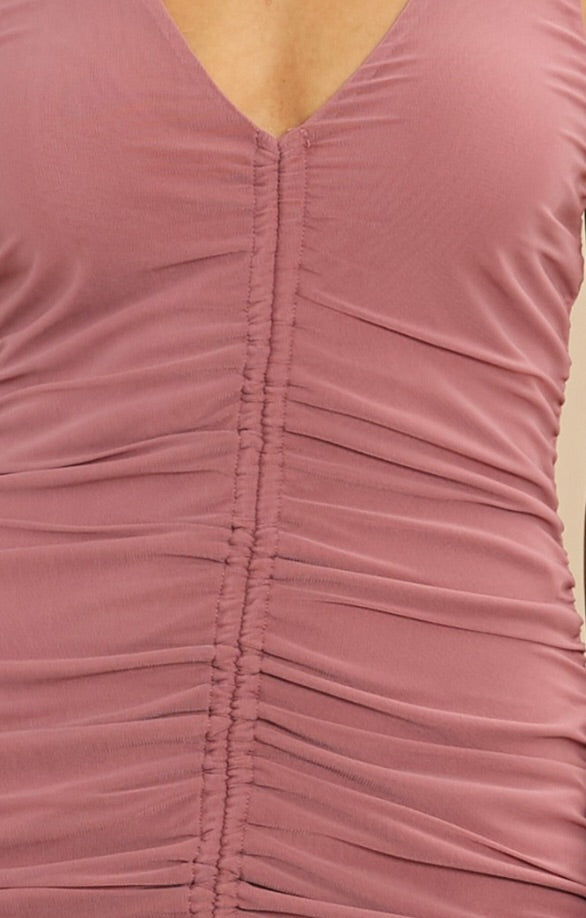 mauve pink bodycon dress Seni & Cade Juniors' Embellished Mesh Dress - Muave main image 0