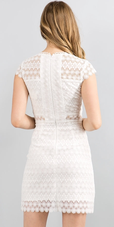 White Lace Short Dress