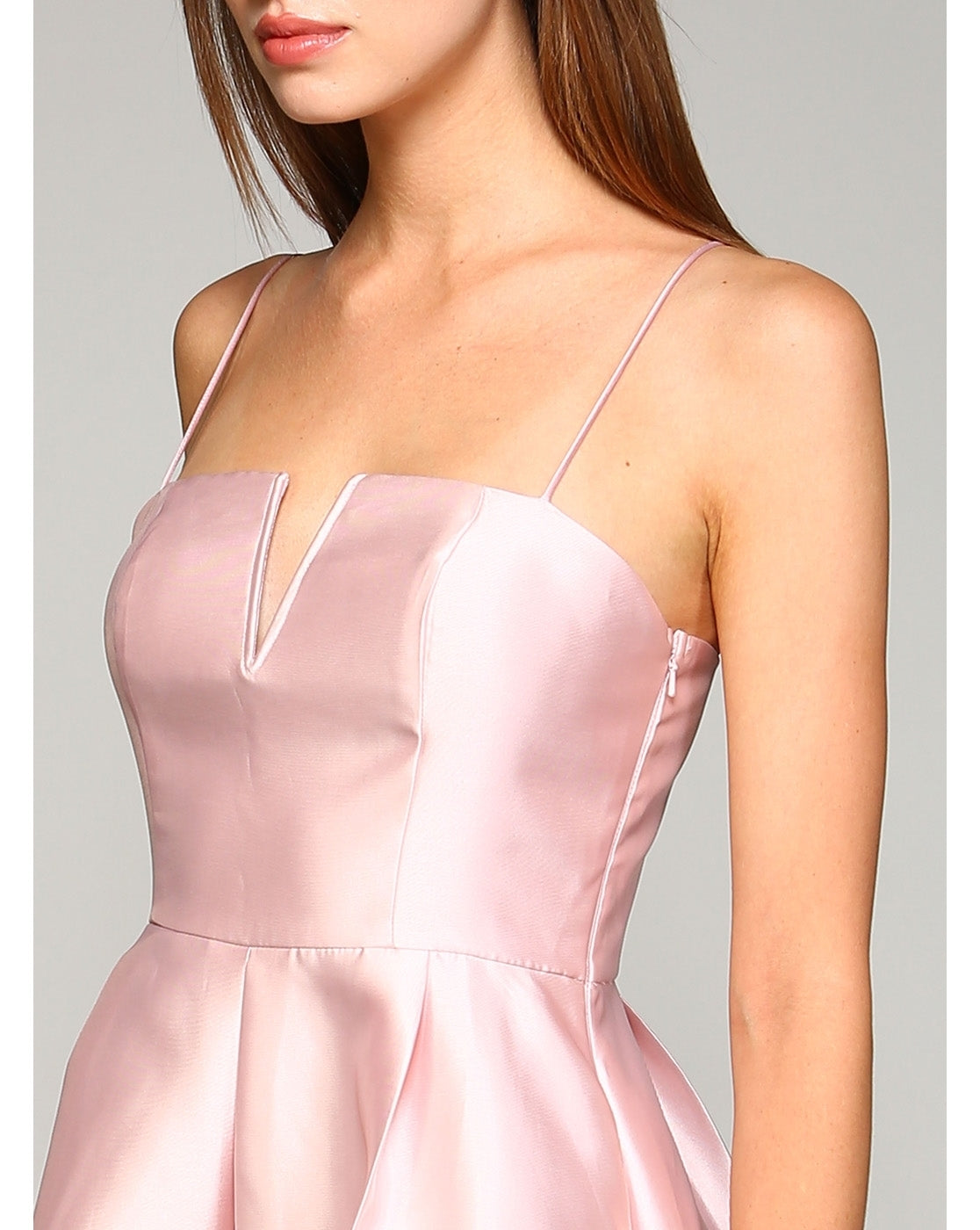 Blush pink fit and flare dress clearance