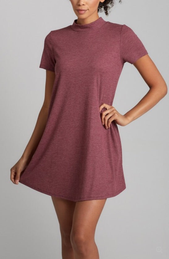 A Line Ribbed Short Dress - Bozzolo Knit Dress
