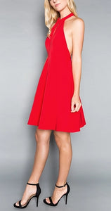 Red Fit and Flare Dress Minuet Style 8837